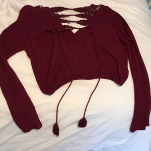 Maroon cropped blouse